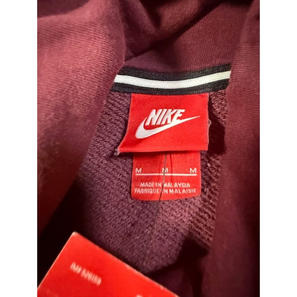 Nike Womens Funnel Neck Hoodie Burgundy Heather Pullover Sweatshirt Medium NWT - Picture 4 of 5